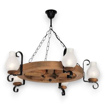 Chandelier on a chain ROATA 5xE14/40W/230V d. 70 cm beech - FSC certified