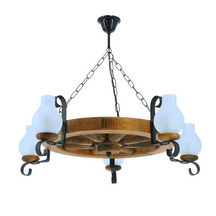 Chandelier on a chain ROATA 5xE14/40W/230V d. 70 cm beech