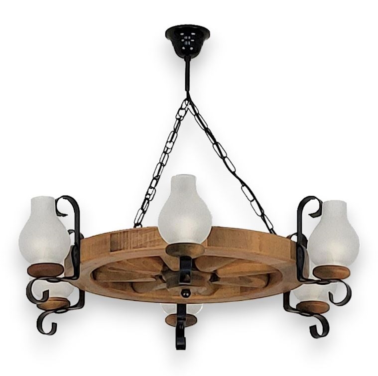 Chandelier on a chain ROATA 6xE14/40W/230V d. 70 cm beech - FSC certified