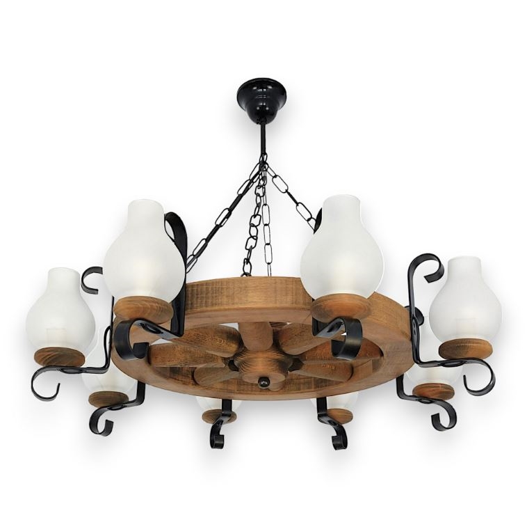 Chandelier on a chain ROATA 8xE14/40W/230V d. 70 cm beech - FSC certified