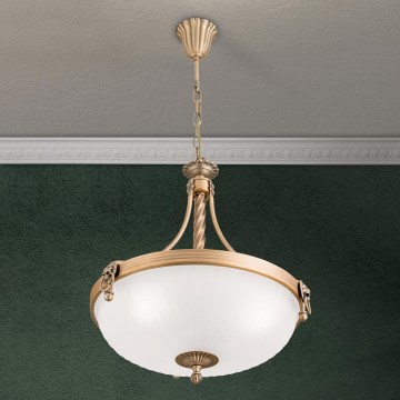 Chandelier on a chain ROCCA 3xE27/60W/230V d. 42 cm bronze/white