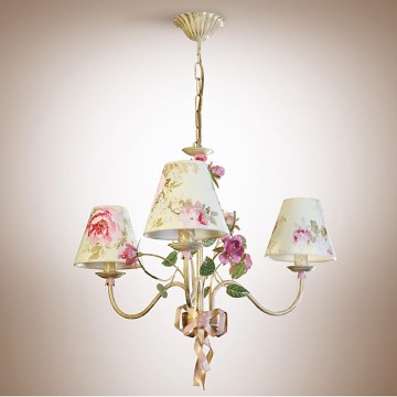 Chandelier on a chain ROMANCE 3xE14/40W/230V golden