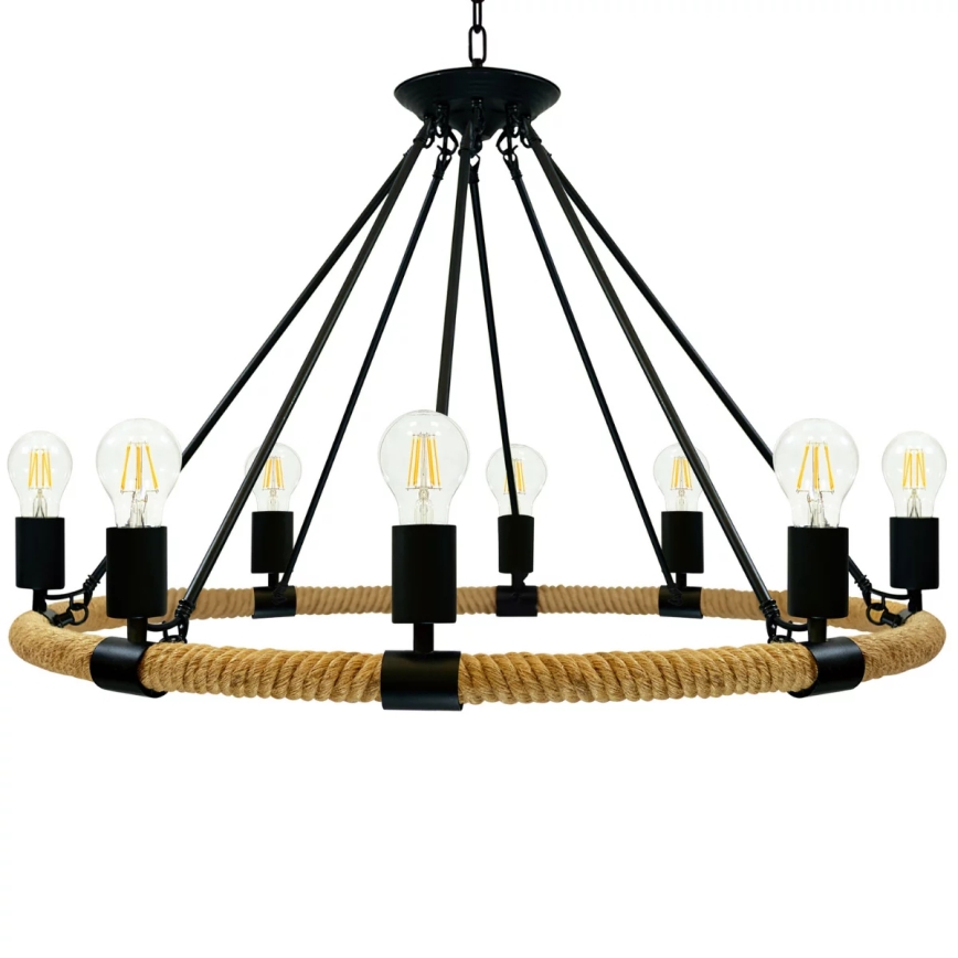 Chandelier on a chain ROPE ARTHUR 8xE27/20W/230V