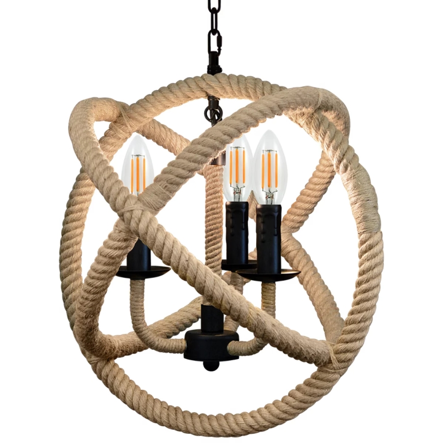 Chandelier on a chain ROPE GLOBO 3xE14/10W/230V