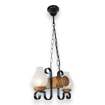 Chandelier on a chain RUSTIC 2xE14/40W/230V beech - FSC certified