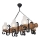Chandelier on a chain RUSTIC 6xE14/40W/230V beech