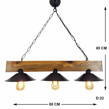 Chandelier on a chain SAPKA 3xE27/60W/230V