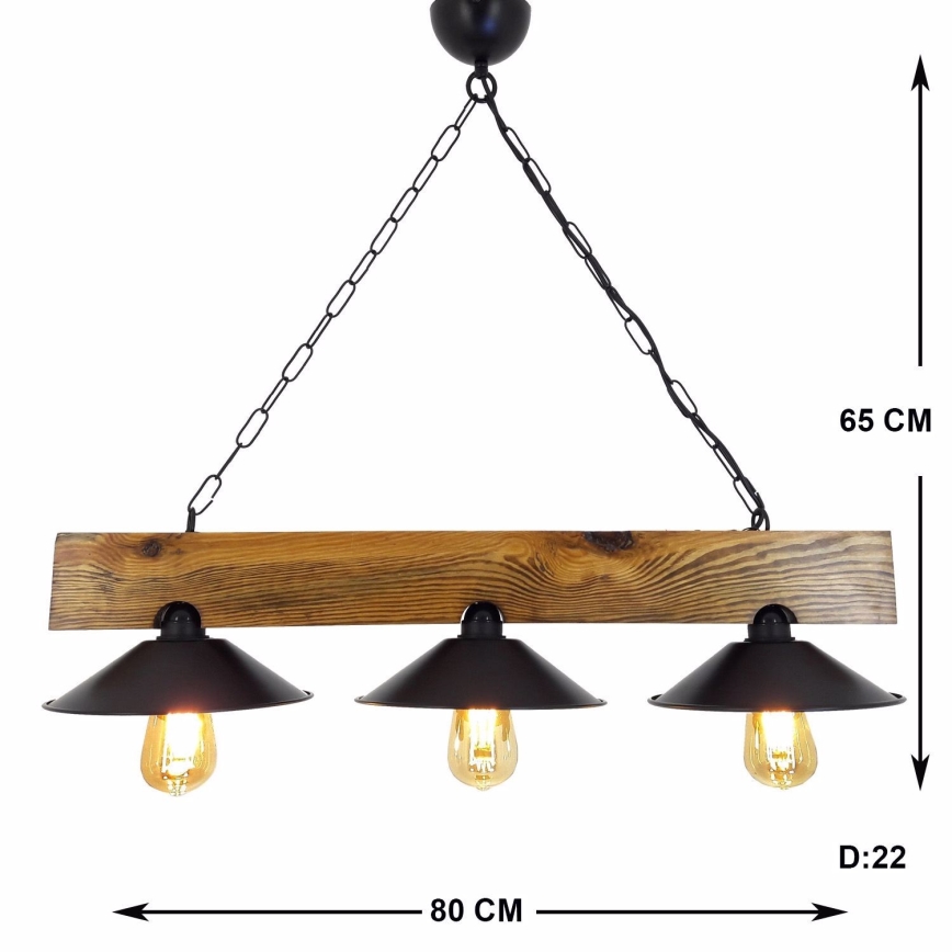 Chandelier on a chain SAPKA 3xE27/60W/230V