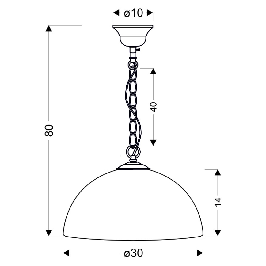 Chandelier on a chain SUGAR 1xE27/60W/230V white/golden