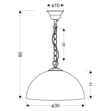 Chandelier on a chain SUGAR 1xE27/60W/230V white