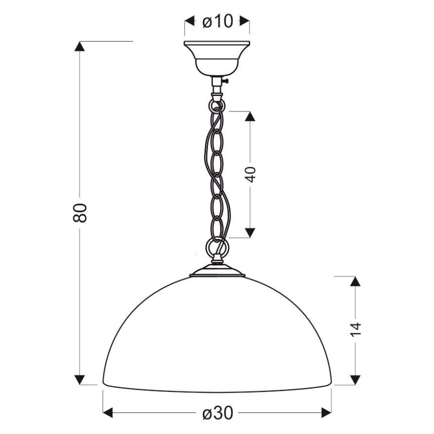 Chandelier on a chain SUGAR 1xE27/60W/230V white