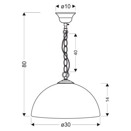 Chandelier on a chain SUGAR 1xE27/60W/230V white
