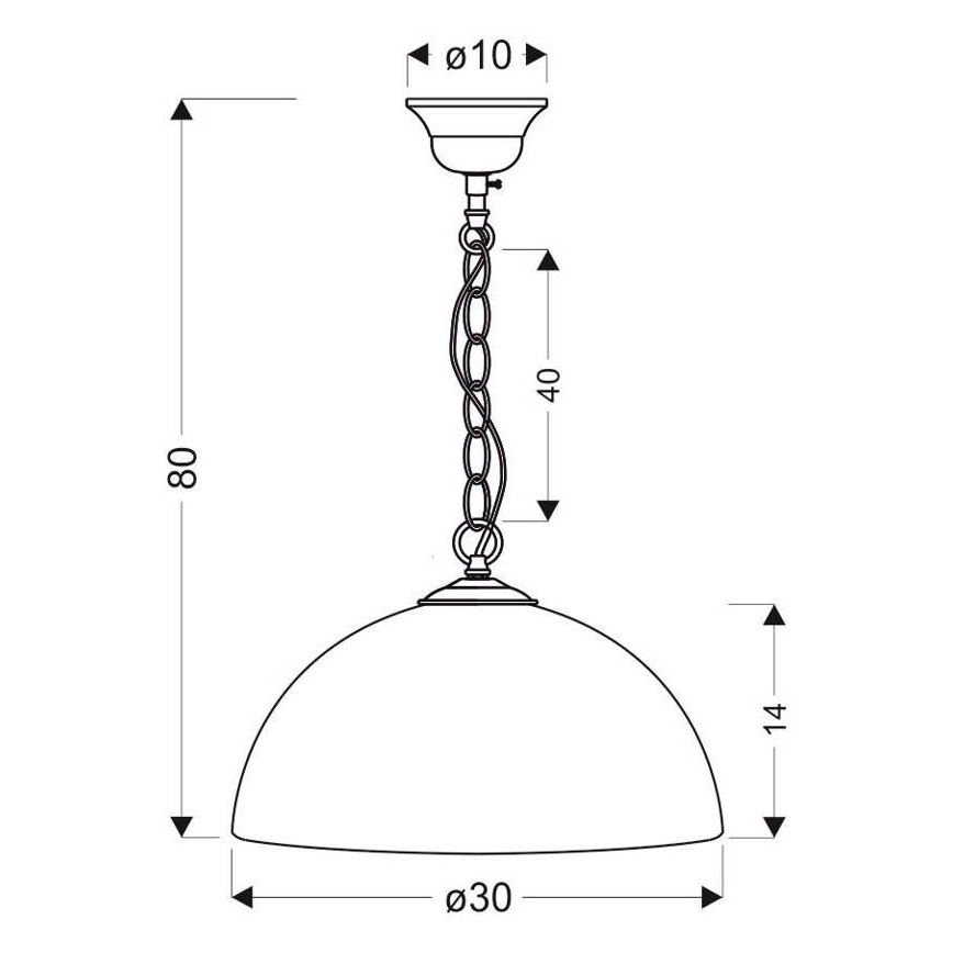 Chandelier on a chain SUGAR 1xE27/60W/230V white