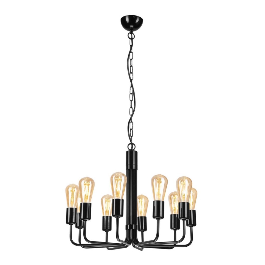 Chandelier on a chain TIFFANY 10xE27/60W/230V black