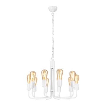 Chandelier on a chain TIFFANY 10xE27/60W/230V white