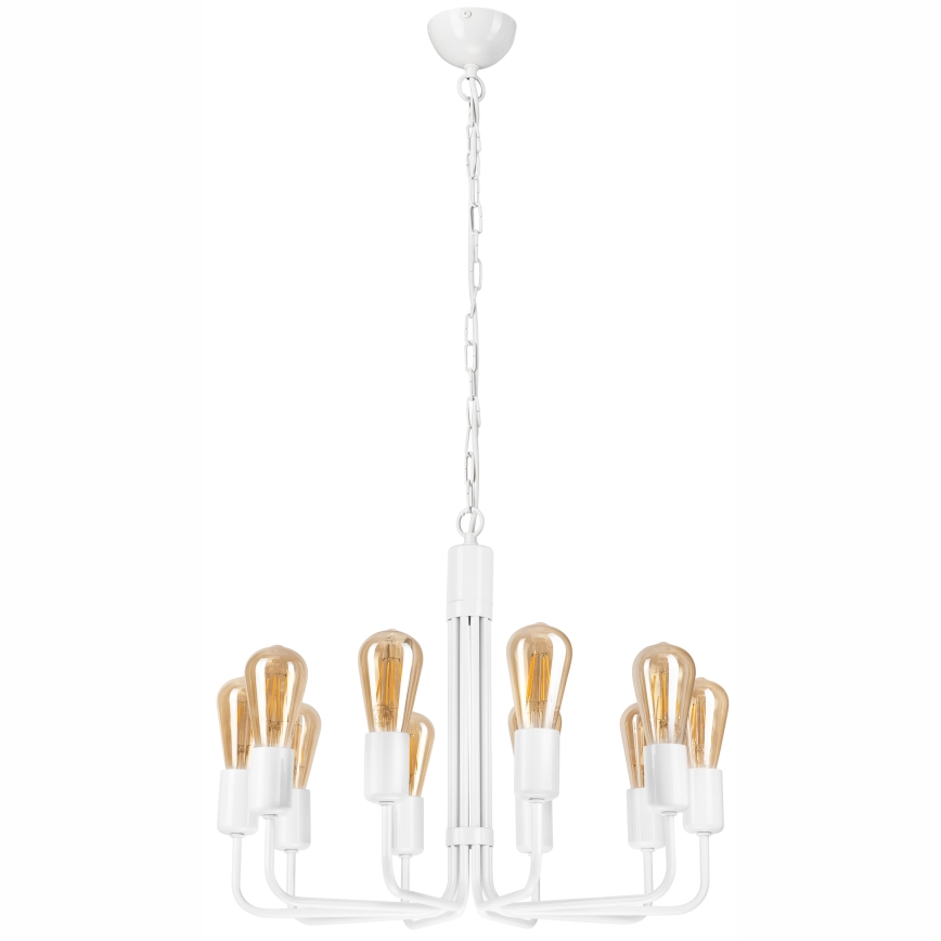 Chandelier on a chain TIFFANY 10xE27/60W/230V white