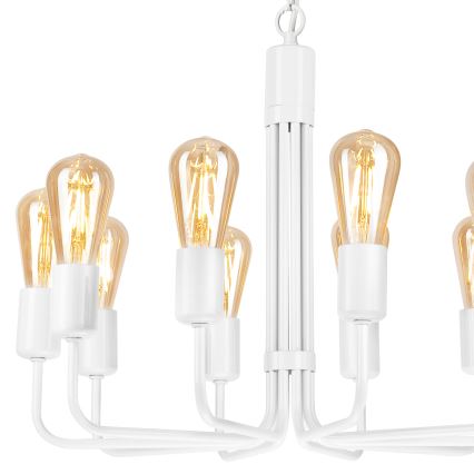Chandelier on a chain TIFFANY 10xE27/60W/230V white