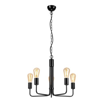Chandelier on a chain TIFFANY 5xE27/60W/230V black