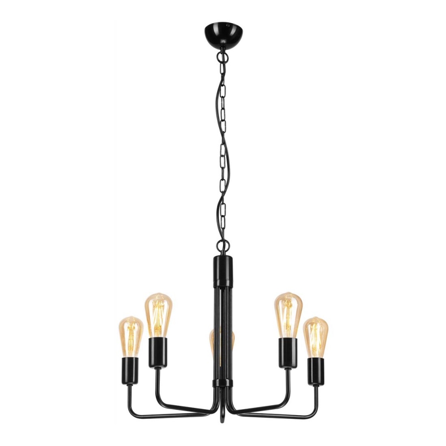 Chandelier on a chain TIFFANY 5xE27/60W/230V black