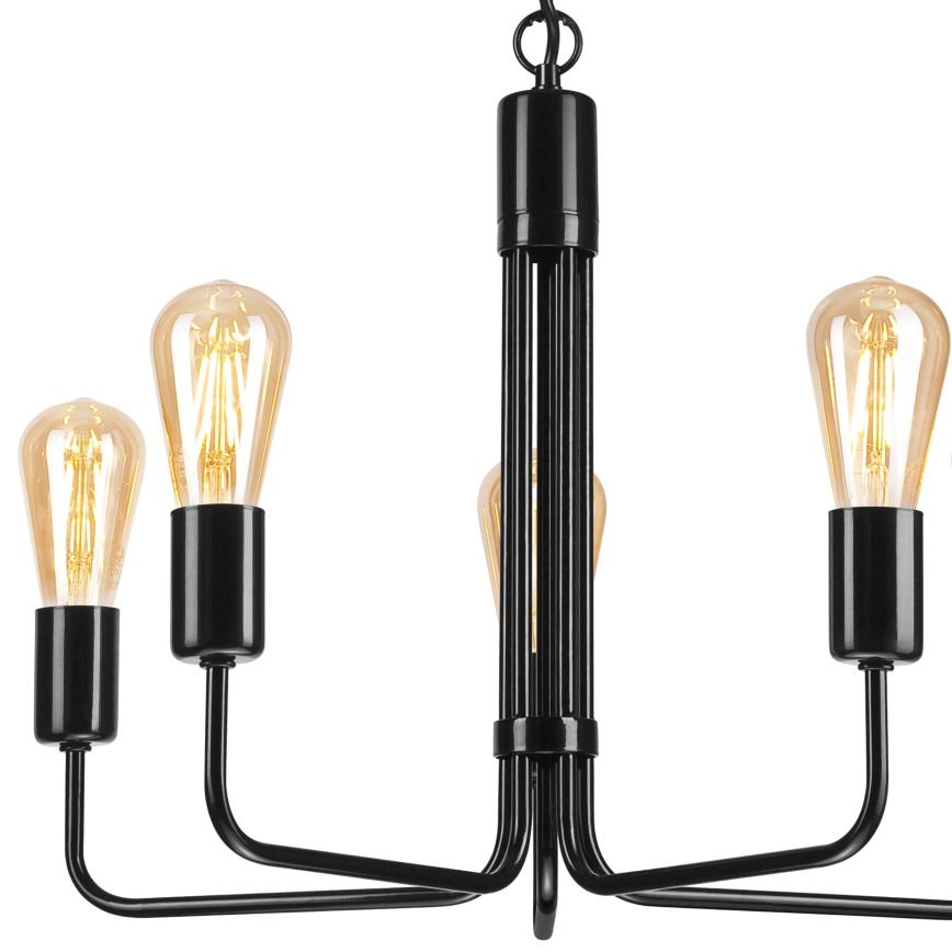 Chandelier on a chain TIFFANY 5xE27/60W/230V black