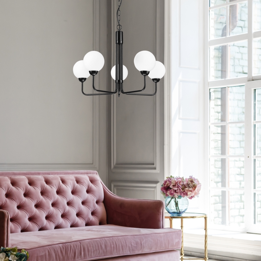 Chandelier on a chain TIFFY 5xG9/5W/230V black