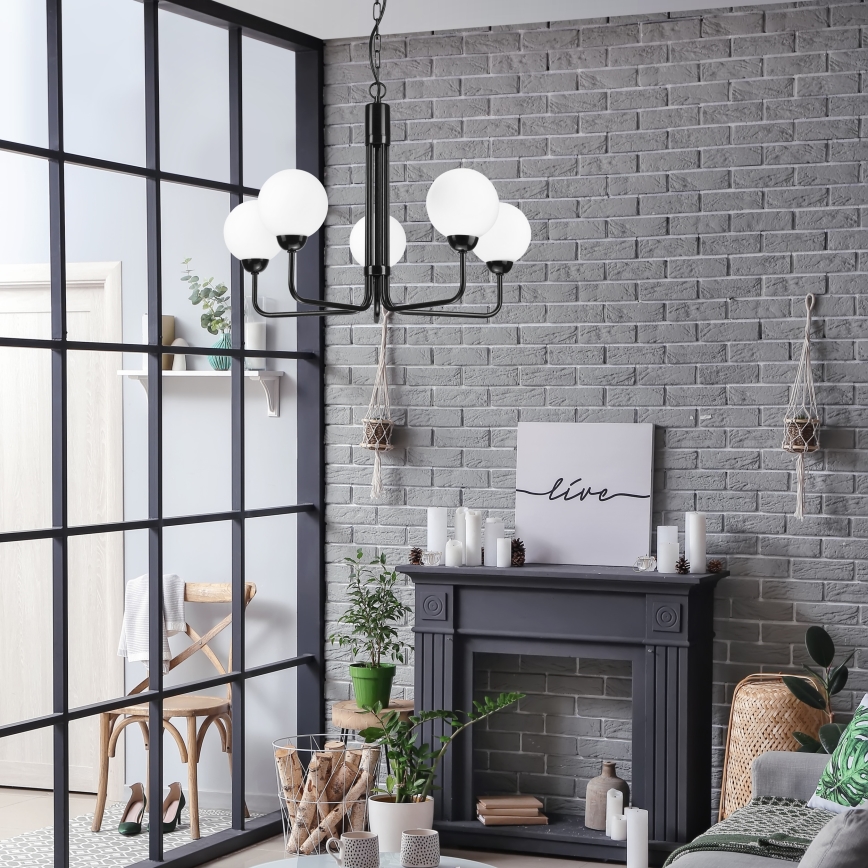 Chandelier on a chain TIFFY 5xG9/5W/230V black
