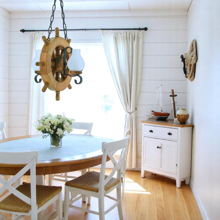Chandelier on a chain TIMONA 2xE14/40W/230V beech