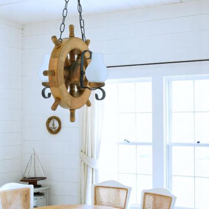 Chandelier on a chain TIMONA 2xE14/40W/230V beech
