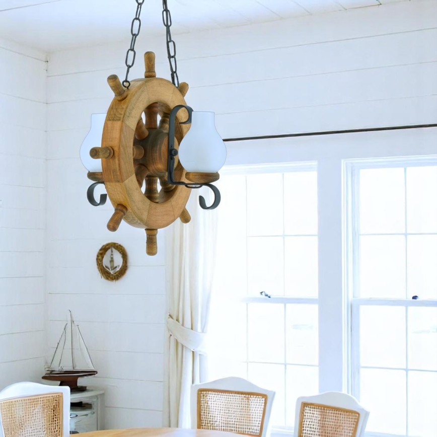 Chandelier on a chain TIMONA 2xE14/40W/230V beech