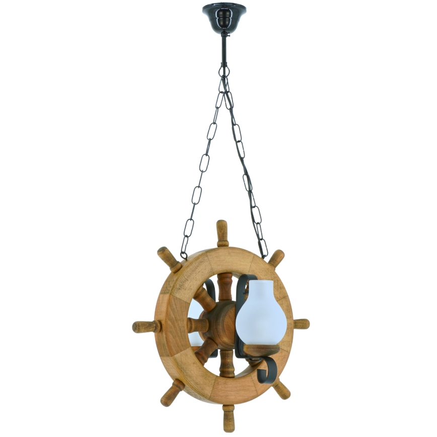 Chandelier on a chain TIMONA 2xE14/40W/230V beech
