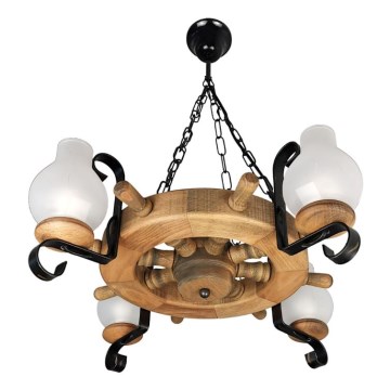 Chandelier on a chain TIMONA 4xE14/40W/230V beech - FSC certified