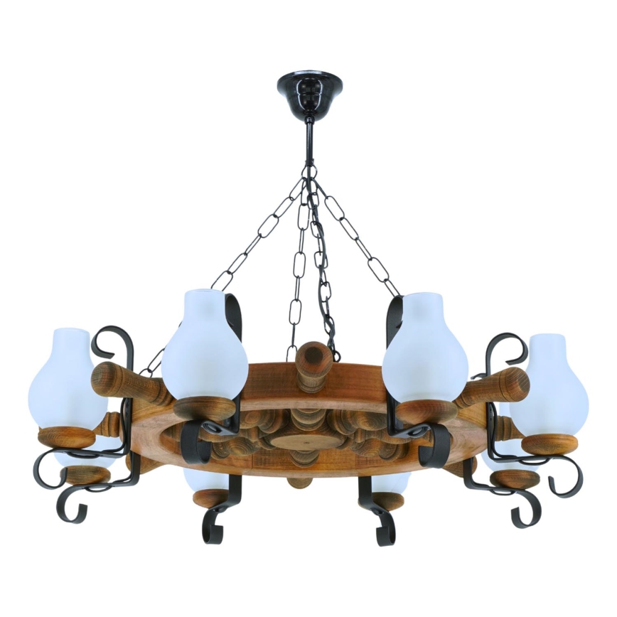Chandelier on a chain TIMONA 8xE14/40W/230V beech