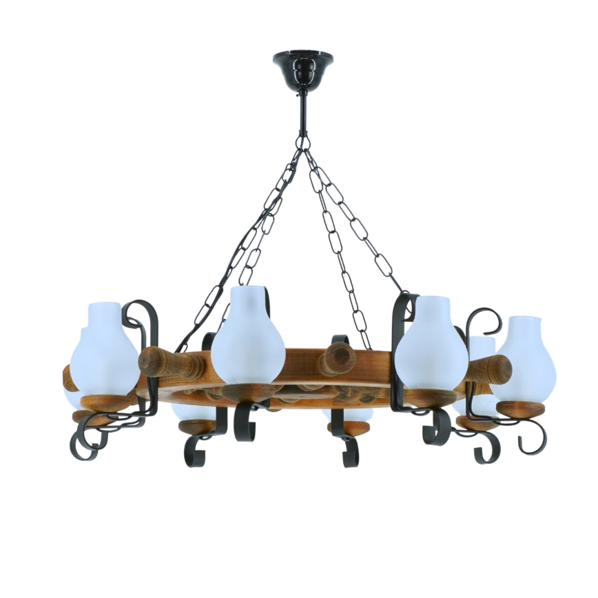 Chandelier on a chain TIMONA 8xE14/40W/230V beech