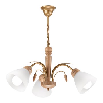 Chandelier on a Chain TULIP 3×E27/60W/230V Oak