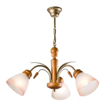Chandelier on a chain TULIPAN 3xE27/60W/230V beech - FSC certified