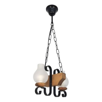 Chandelier on a chain VELA 2xE14/40W/230V beech - FSC certified