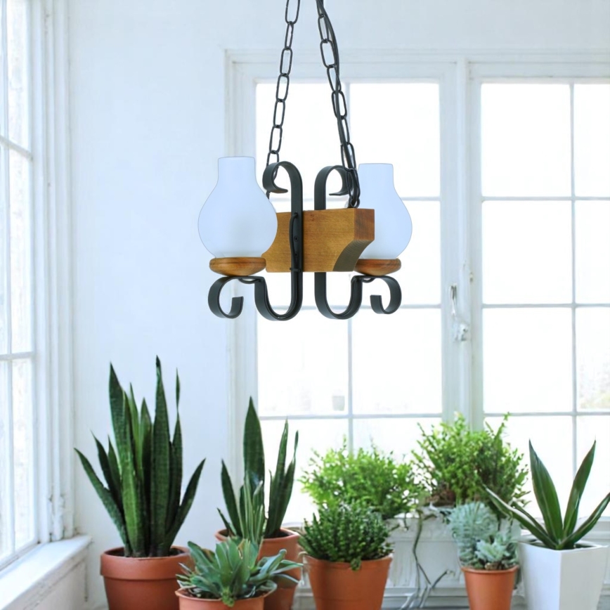 Chandelier on a chain VELA 2xE14/40W/230V beech