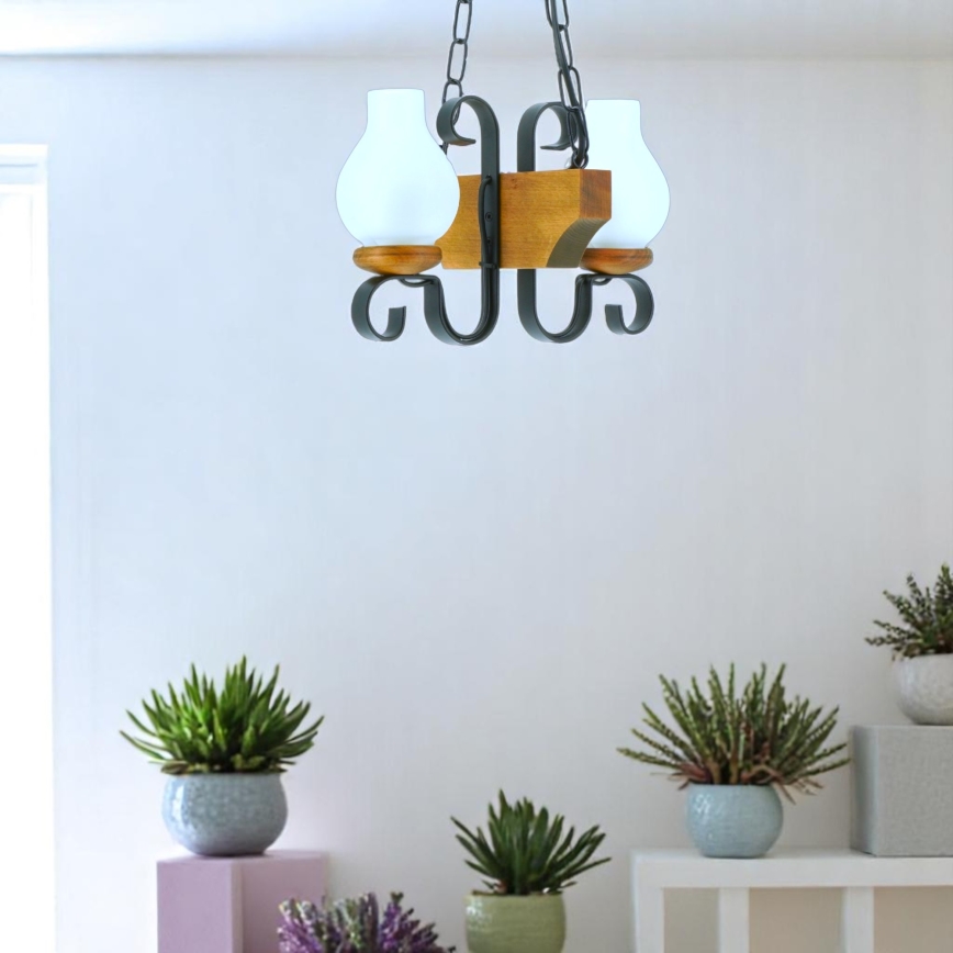 Chandelier on a chain VELA 2xE14/40W/230V beech