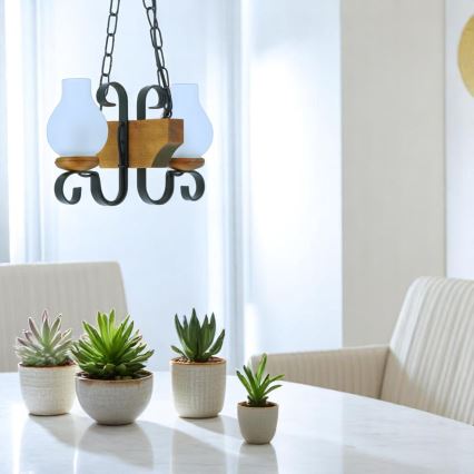 Chandelier on a chain VELA 2xE14/40W/230V beech