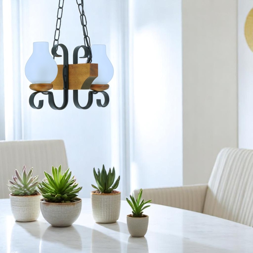 Chandelier on a chain VELA 2xE14/40W/230V beech