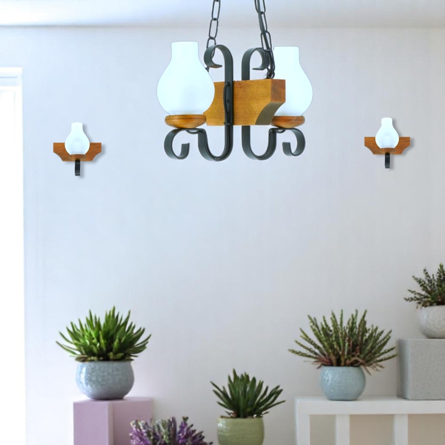 Chandelier on a chain VELA 2xE14/40W/230V beech