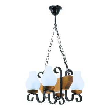 Chandelier on a chain VELA 4xE14/40W/230V beech - FSC certified
