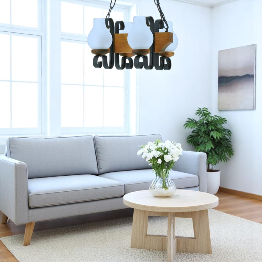 Chandelier on a chain VELA 4xE14/40W/230V beech
