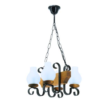 Chandelier on a chain VELA 4xE14/40W/230V beech