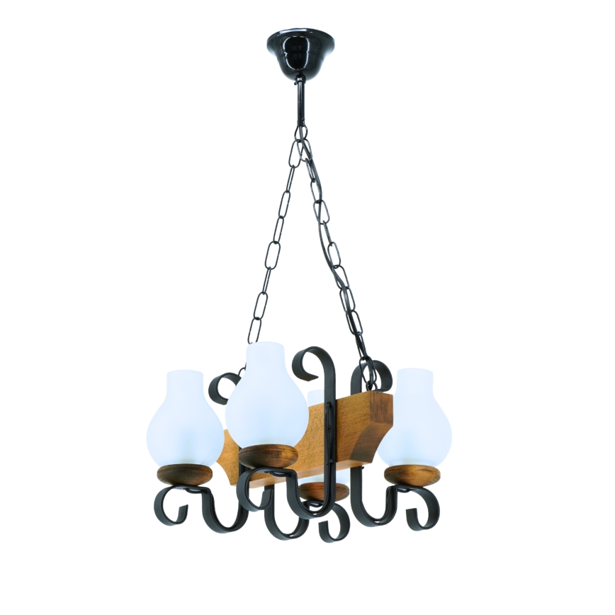 Chandelier on a chain VELA 4xE14/40W/230V beech