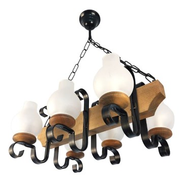 Chandelier on a chain VELA 6xE14/40W/230V beech - FSC certified