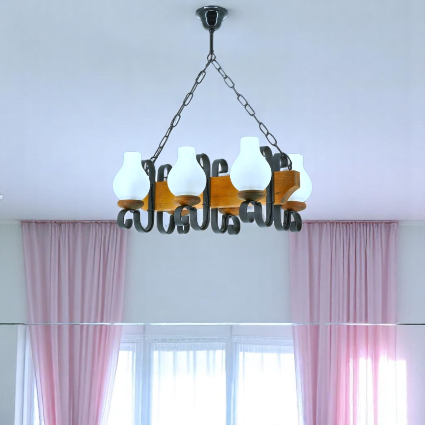 Chandelier on a chain VELA 6xE14/40W/230V beech