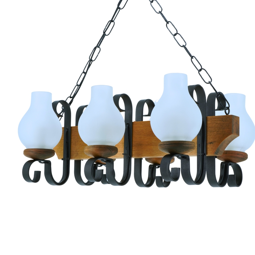 Chandelier on a chain VELA 6xE14/40W/230V beech