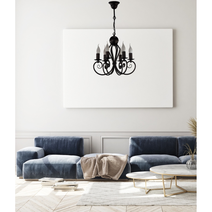 Chandelier on a chain VINCENT 6xE14/40W/230V