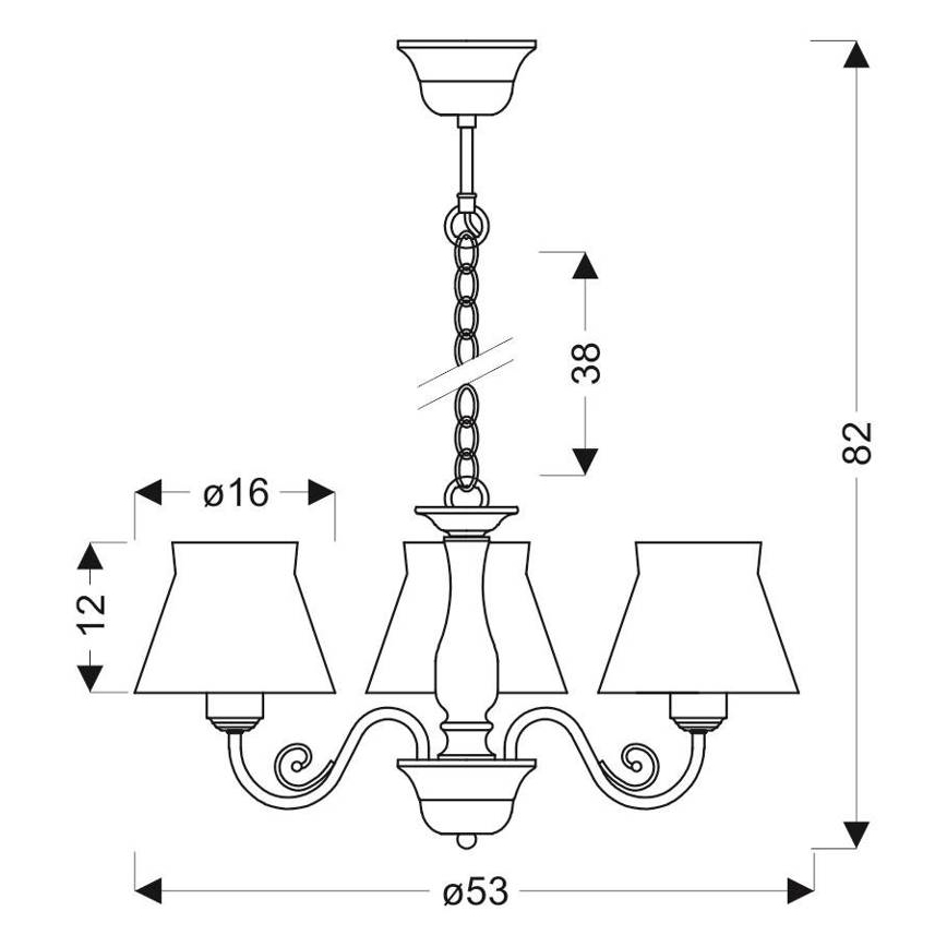 Chandelier on a chain ZEFIR 3xE27/40W/230V